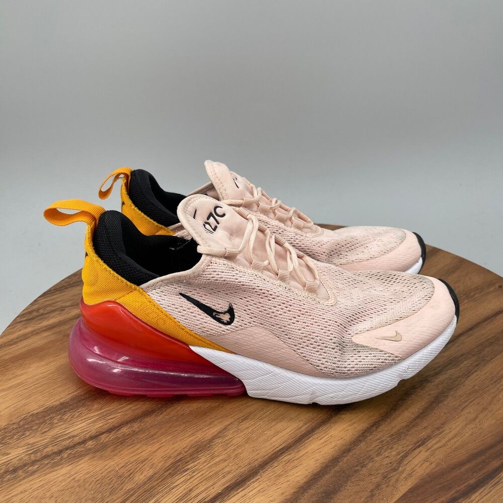 Nike Air Max 270 Shoes Womens Size 8 Orange Red Pink Running Comfort Walking Gym